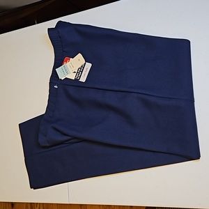 VINTAGE DONNKENNY STRETCH PANTS SLACKS 16 NAVY BLUE 100% POLYESTER